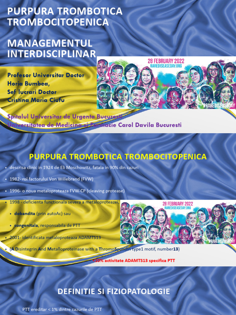 Horea Bumbea - Purpura Trombotică - Managementul Interdisciplinar | PDF