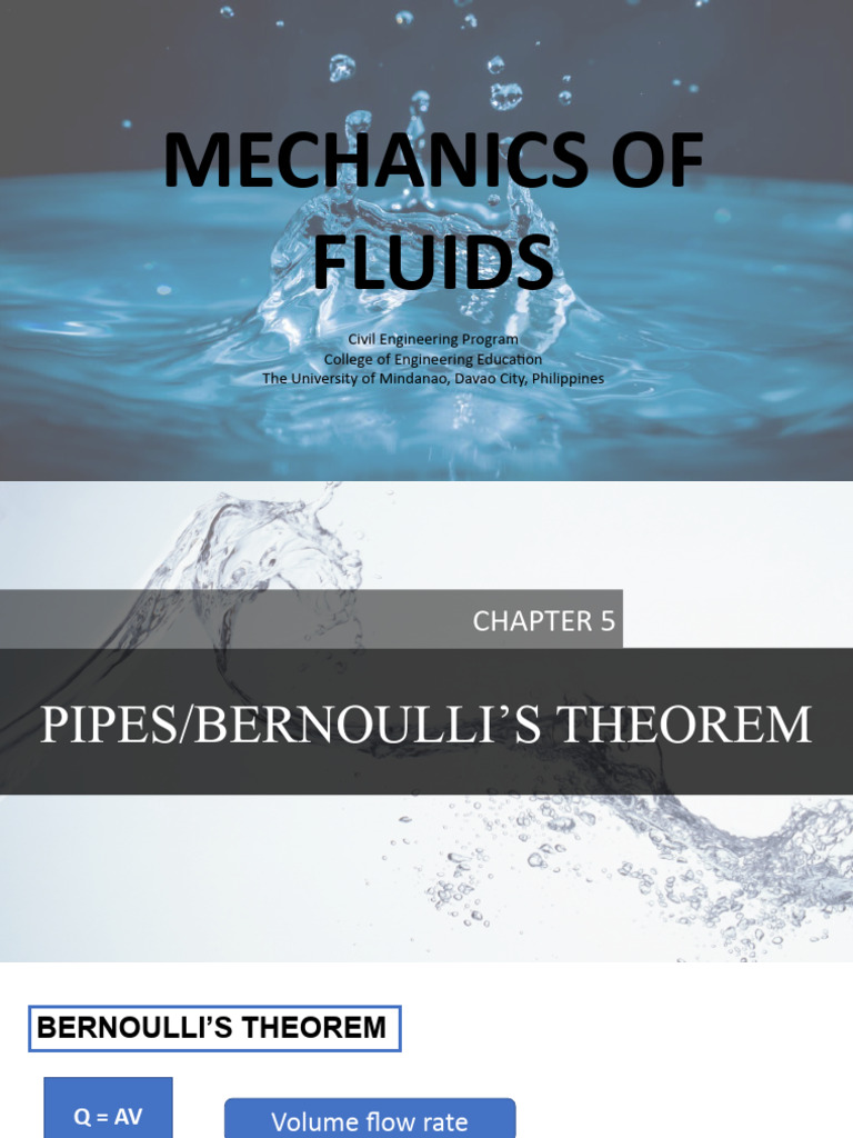 Bernoulli's Theorem in Fluid Kinematics | PDF | Reynolds Number | Liquids