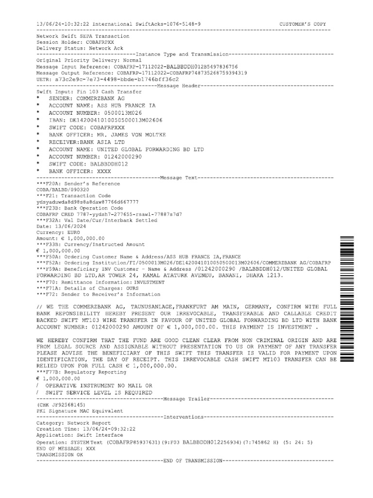 MT103 | PDF