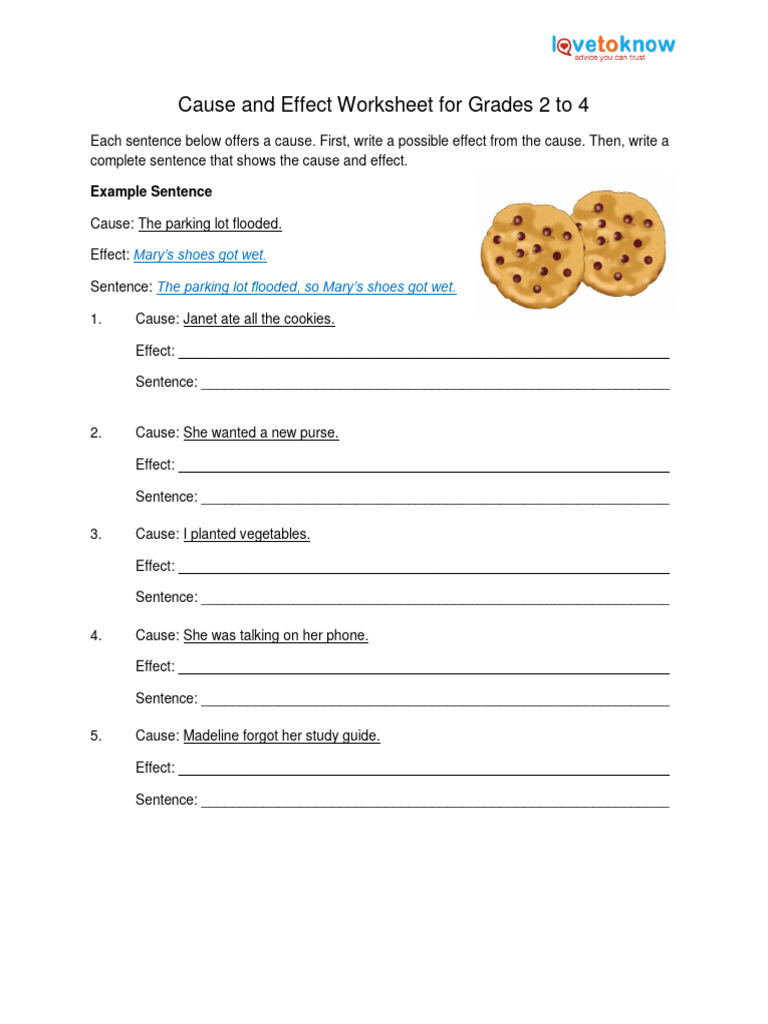 Cause and Effect Worksheet for Kids | PDF