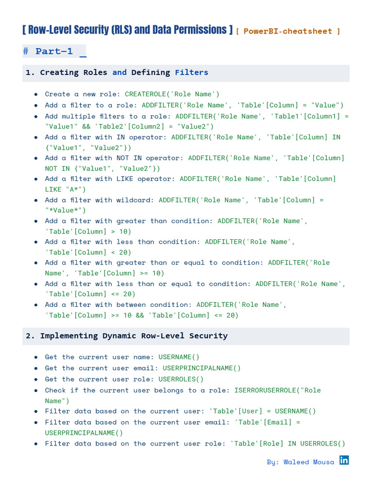 Power BI Row-Level Security Guide | PDF | Microsoft Excel | Comma ...