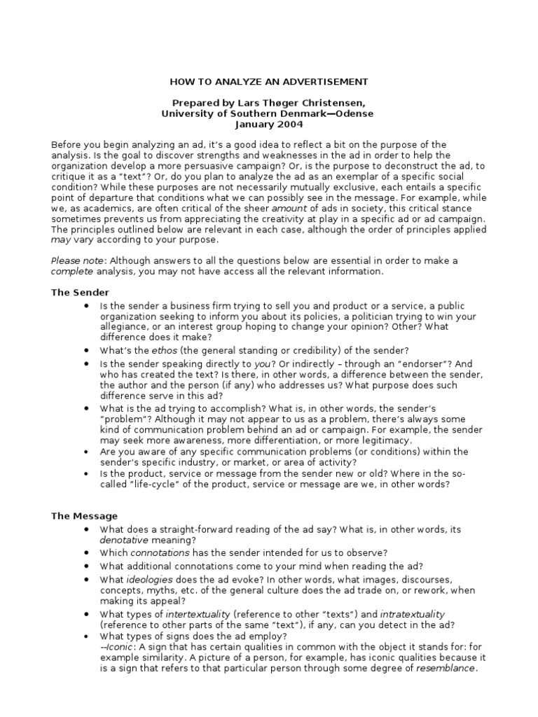 Advertising Analysis | PDF | Advertising | Brand