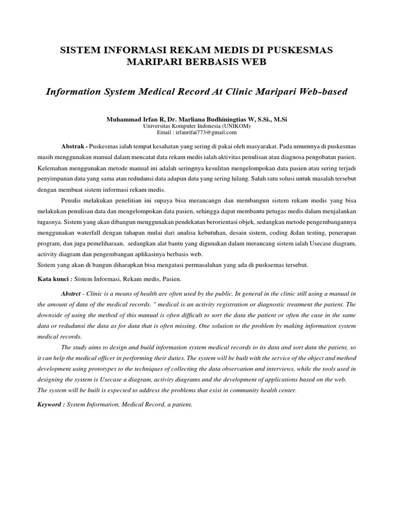 Sistem Rekam Medis Web Puskesmas Maripari | PDF