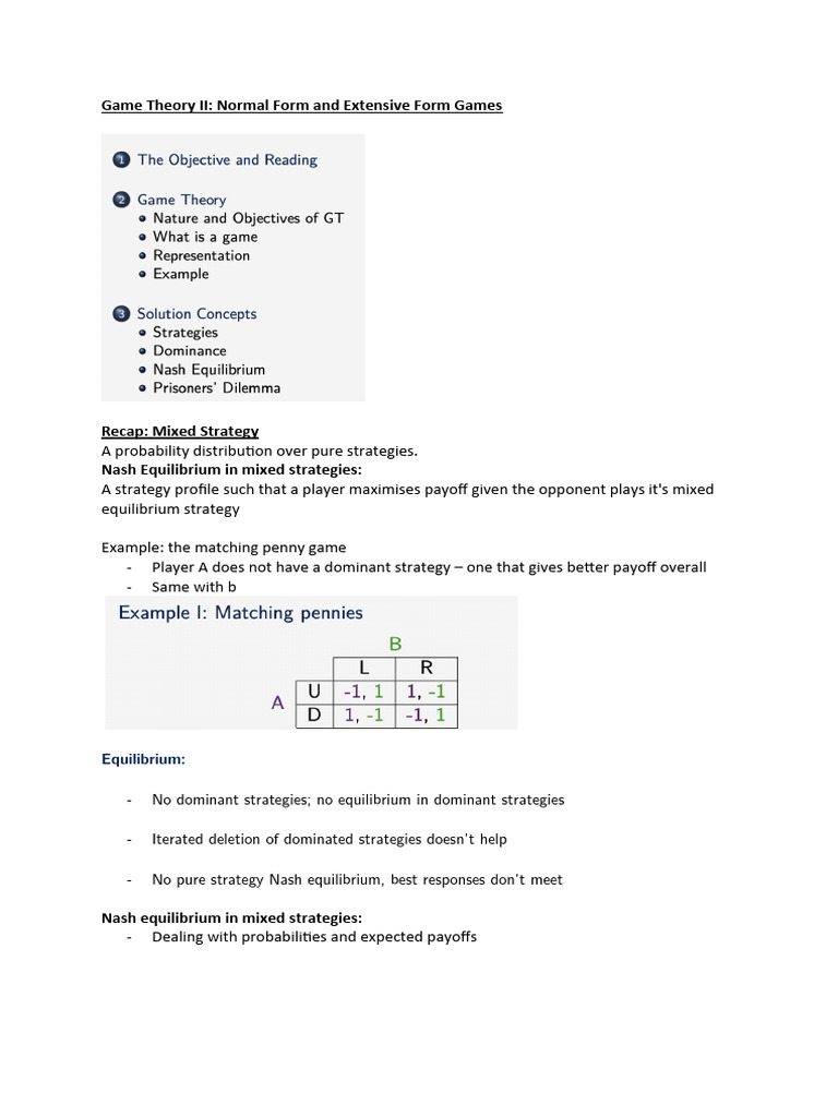 Advanced Game Theory Concepts | PDF | Mathematical And Quantitative ...