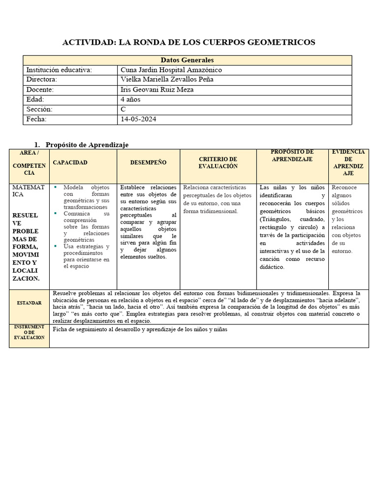 Actividades de Aprendizaje Del Proyecto 14 de Mayo | PDF | Rectángulo ...