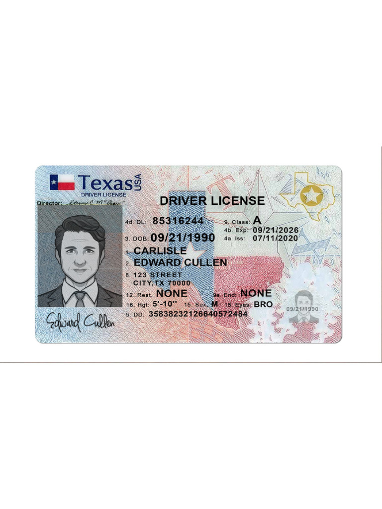 texas new driver license psd template (front&back) | pdf