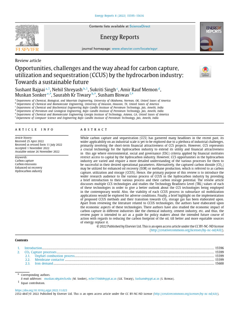 1 s2.0 S235248472202409X Main | PDF | Carbon Capture And Storage ...