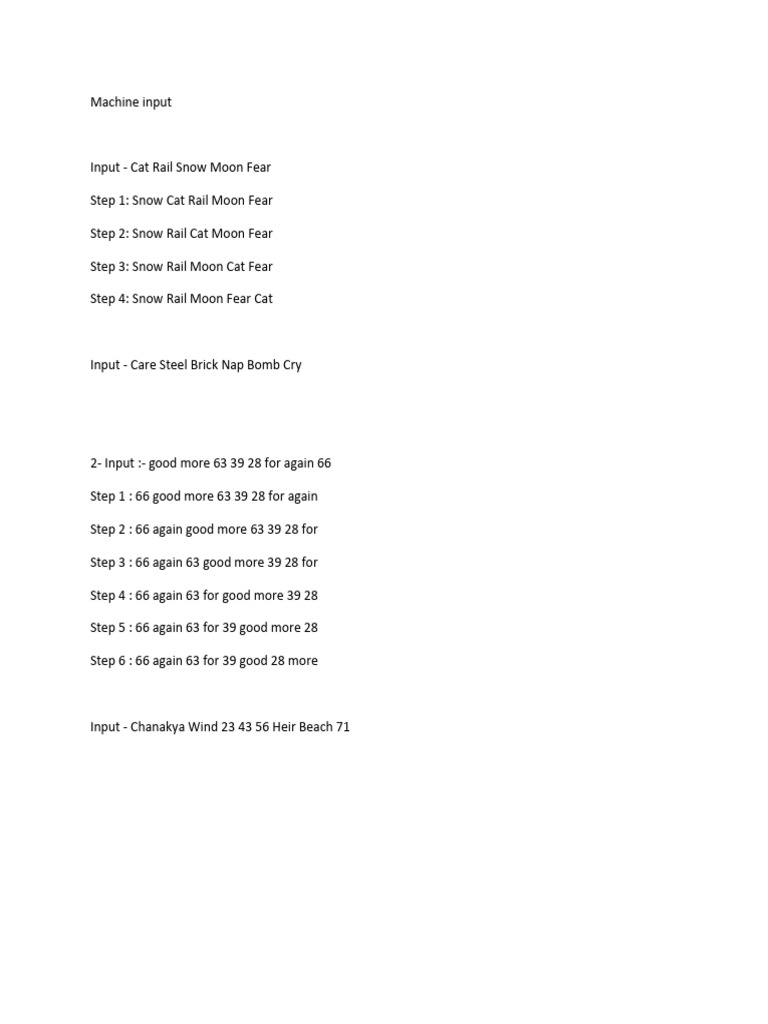 Input and Output Reasoning Steps | PDF | Elementary Mathematics