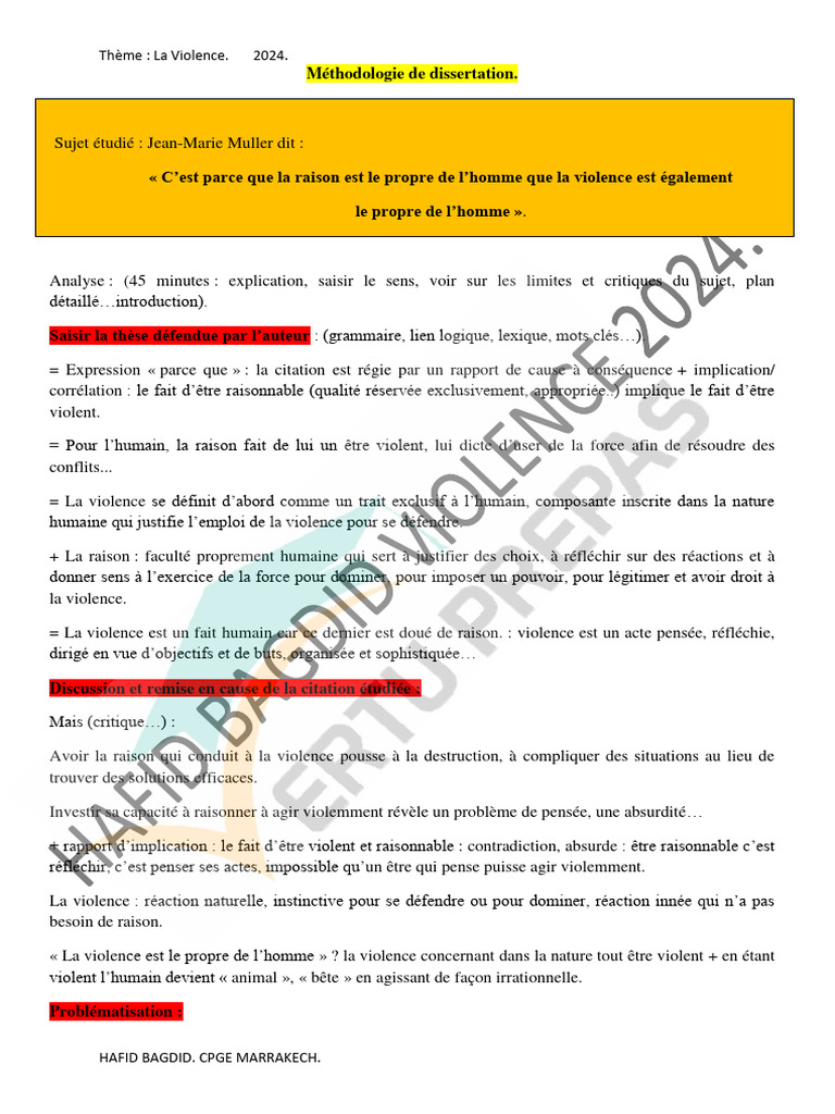 Raison et Violence : Une Analyse Humaine | PDF | La violence | Raison