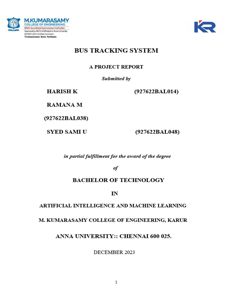 Advanced Bus Tracking System Report | PDF | Software Testing | Internet ...