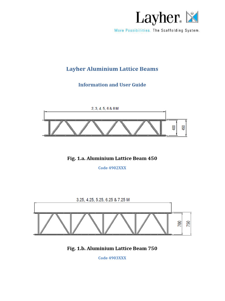 Layher - Unknown - Layher Aluminium Lattice Beams Information and User ...