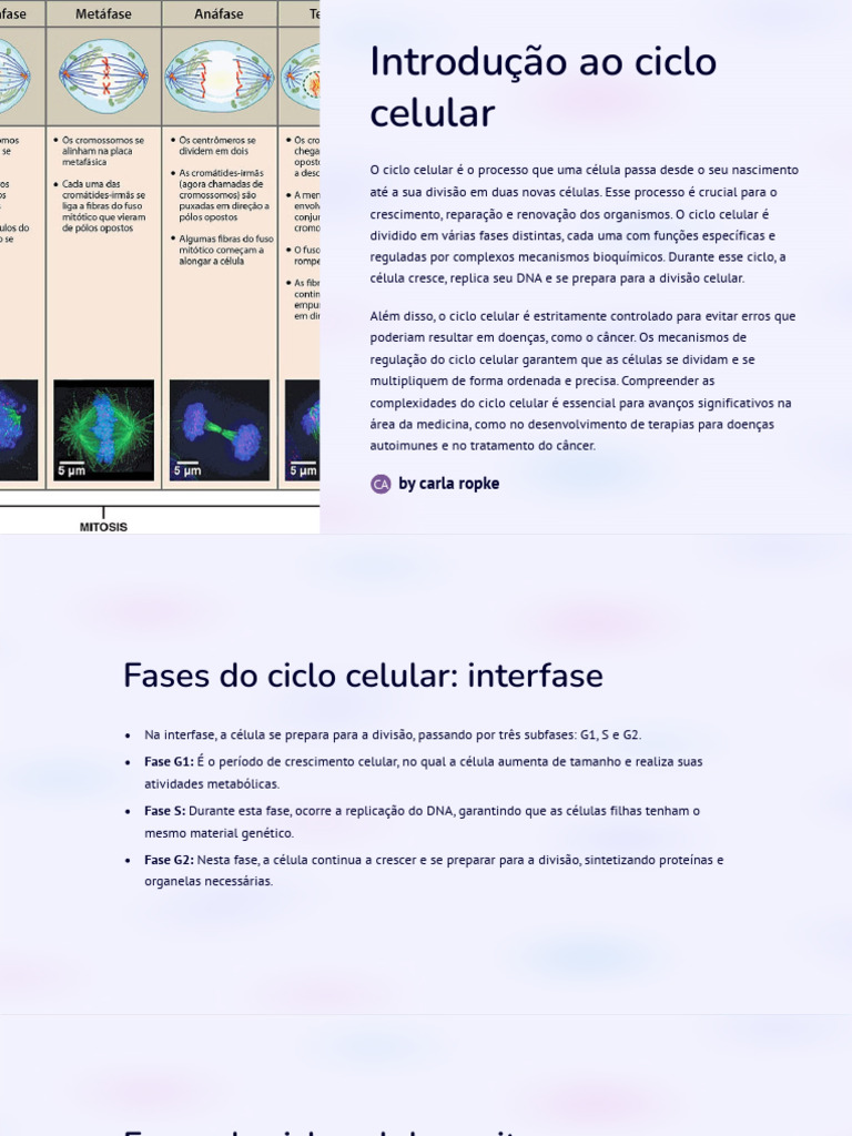 Entendendo o Ciclo Celular e Suas Fases | PDF | Célula (Biologia ...