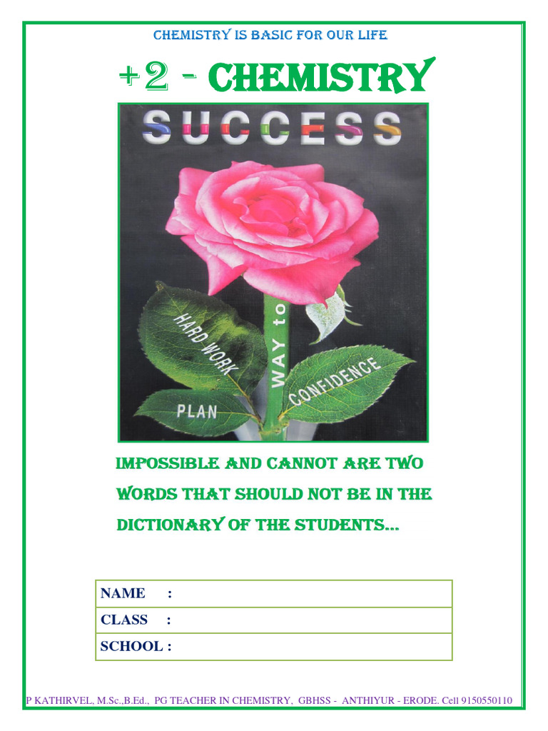 Xii Success Chemistry Em 2024 25 Pdf Chlorine Transition Metals