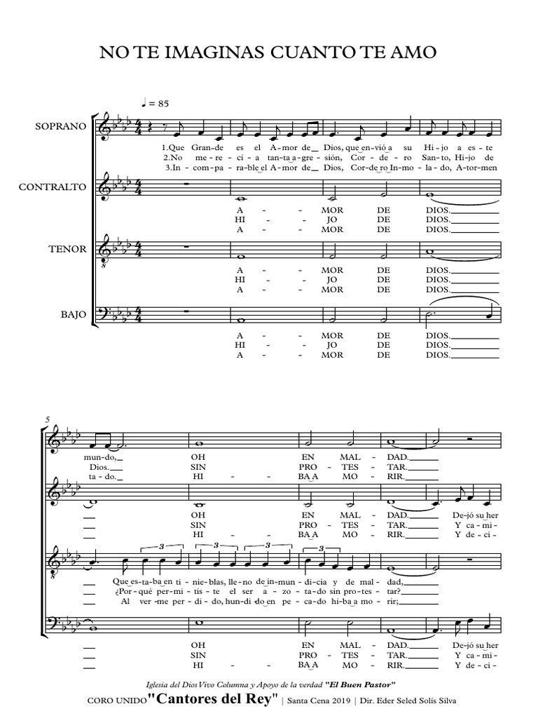 NO TE IMAGINAS CUANTO TE AMO - Partitura Completa | PDF