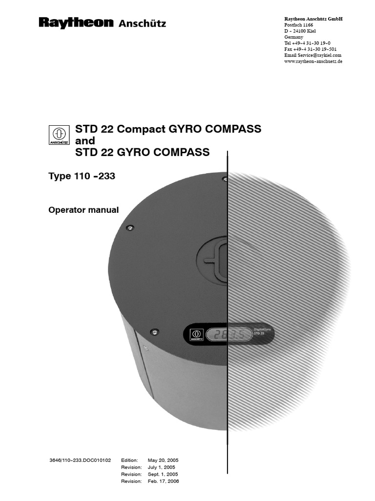 STD 22 Gyro Compass Manual | PDF | Compass | Electrical Engineering