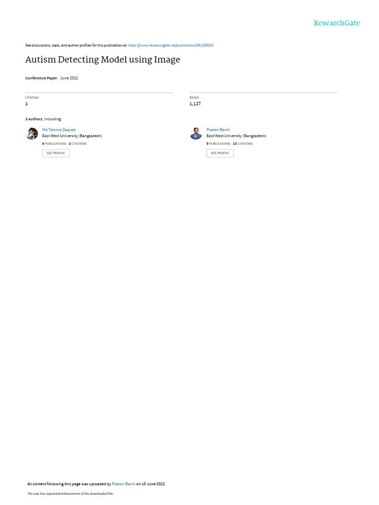 Autism Detection Model Using CNN Images | PDF | Deep Learning | Autism ...