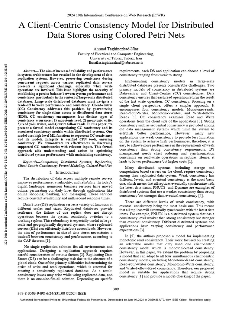 Client-Centric Consistency in Distributed Data Stores | PDF ...