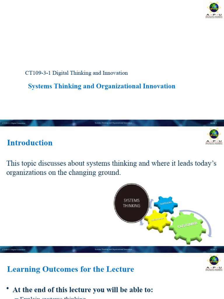 05 Systems Thinking and Organizational Innovation | PDF | System ...