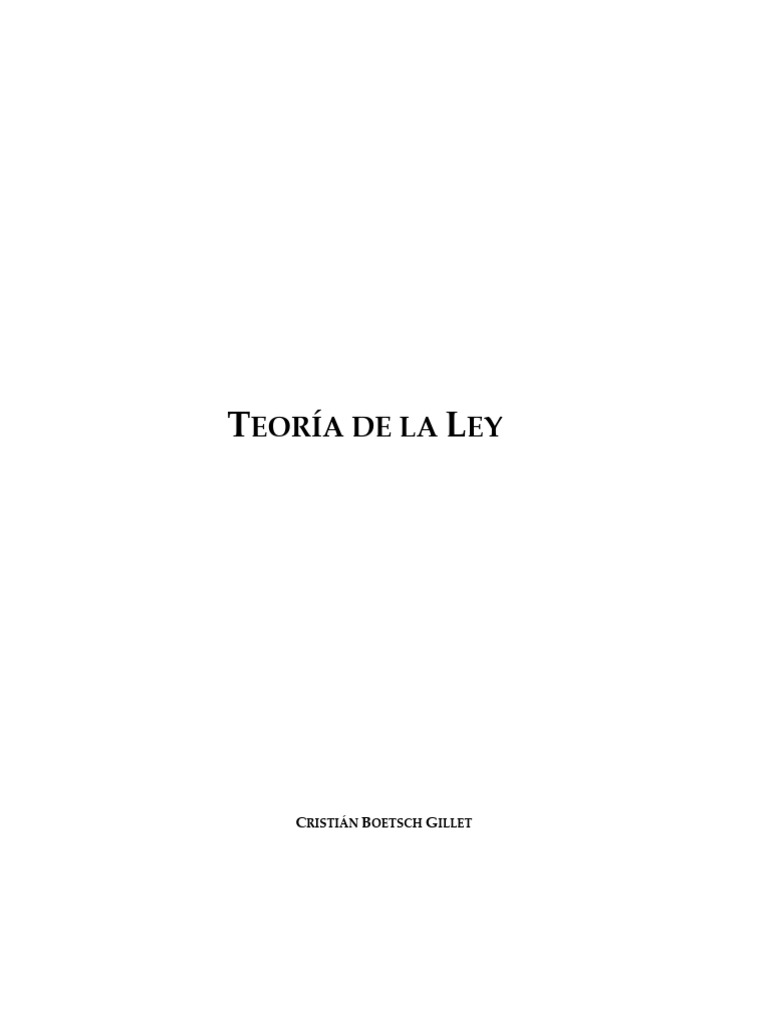 Teoría de la Ley por Cristián Boetsch | PDF | Ley Pública | Comportamiento