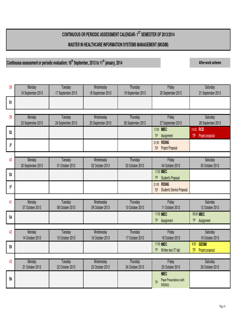 MGSIM - Assessment Calendar - 2013-2014 - 1S - v3 - Continous ...