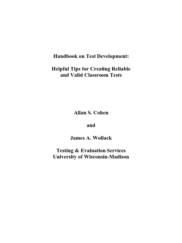 Handbook On Test Construction | PDF