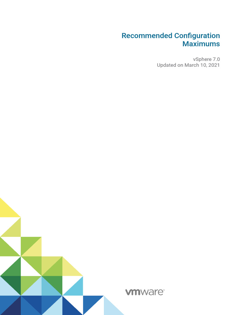 VMware vSphere 7.0 Configuration Limits | PDF | Computer Cluster ...