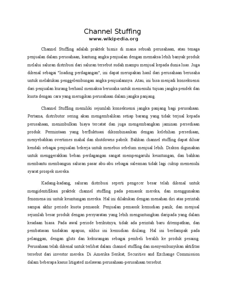 Channel Stuffing PDF