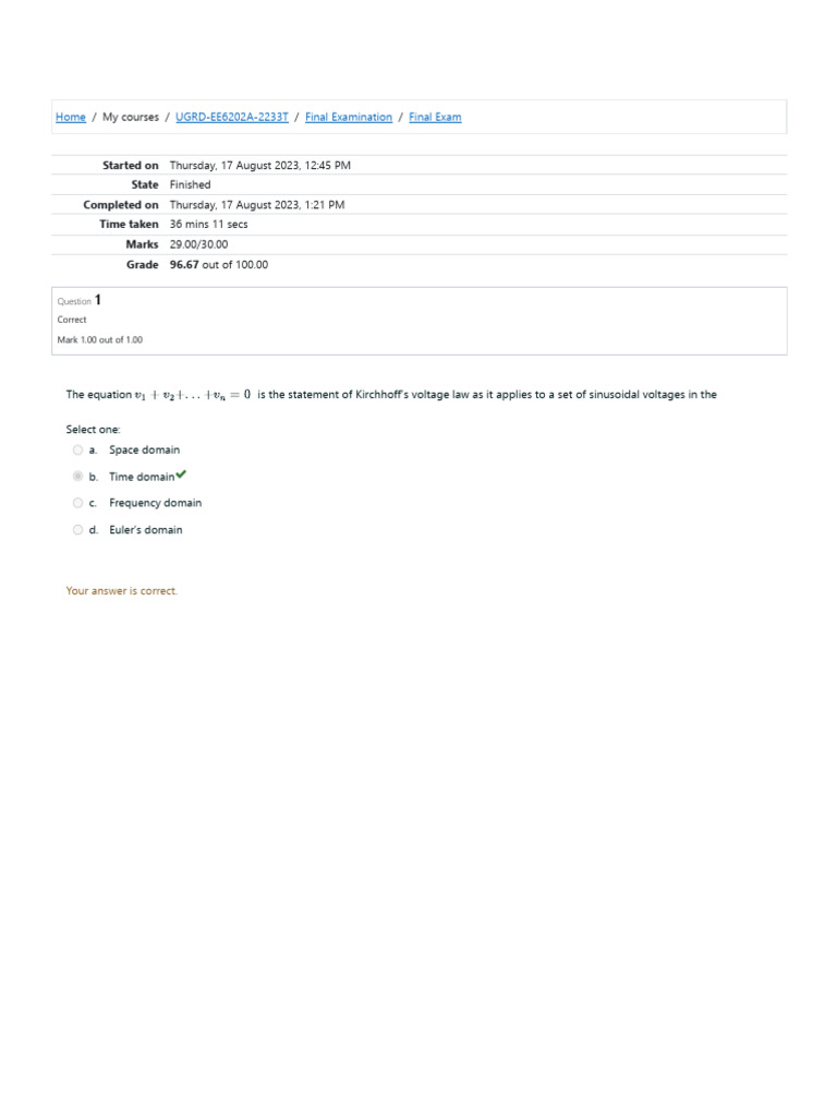 Final Exam Results for UGRD-EE6202A | PDF | Electrical Impedance ...