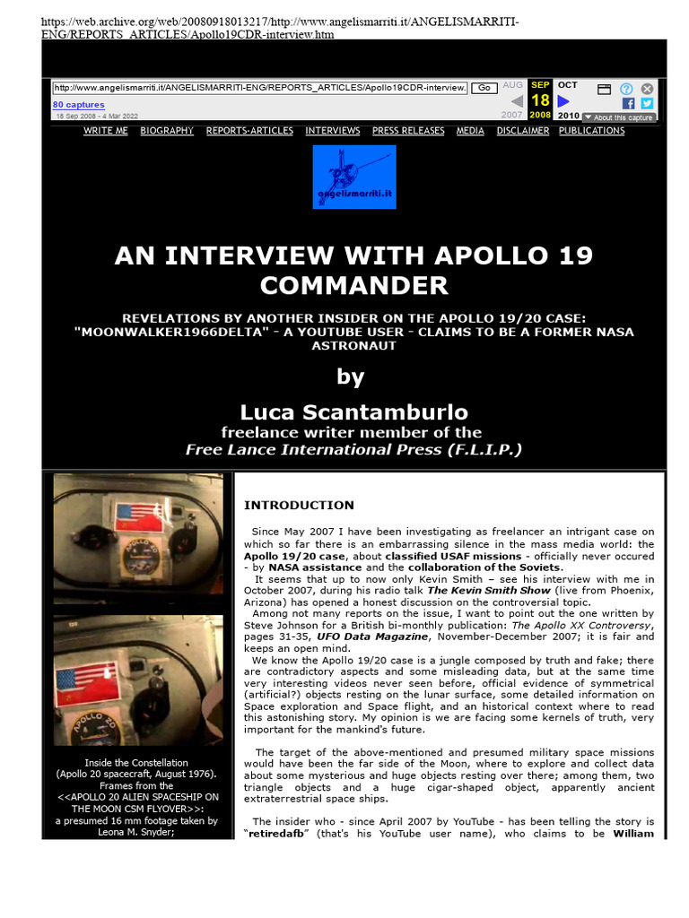 Apollo 19 Insider Interview Insights | PDF | Apollo Program | Nasa
