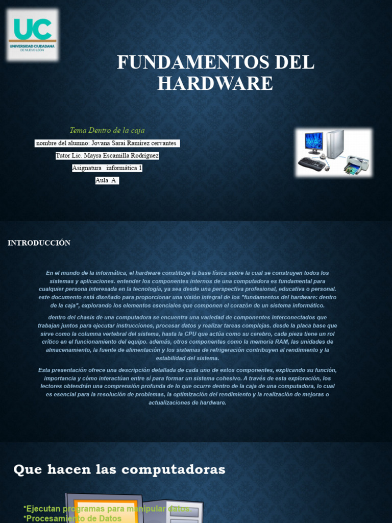 Fundamentos del Hardware Informático | PDF | Hardware de la computadora ...