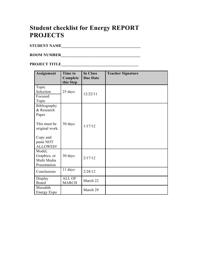 Student Checklist Report2 | PDF