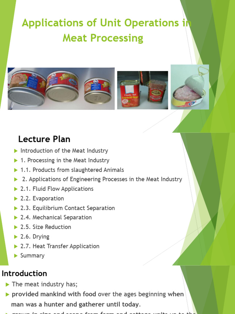 Applications of Unit Operations in Meat Processing | PDF | Meat | Water