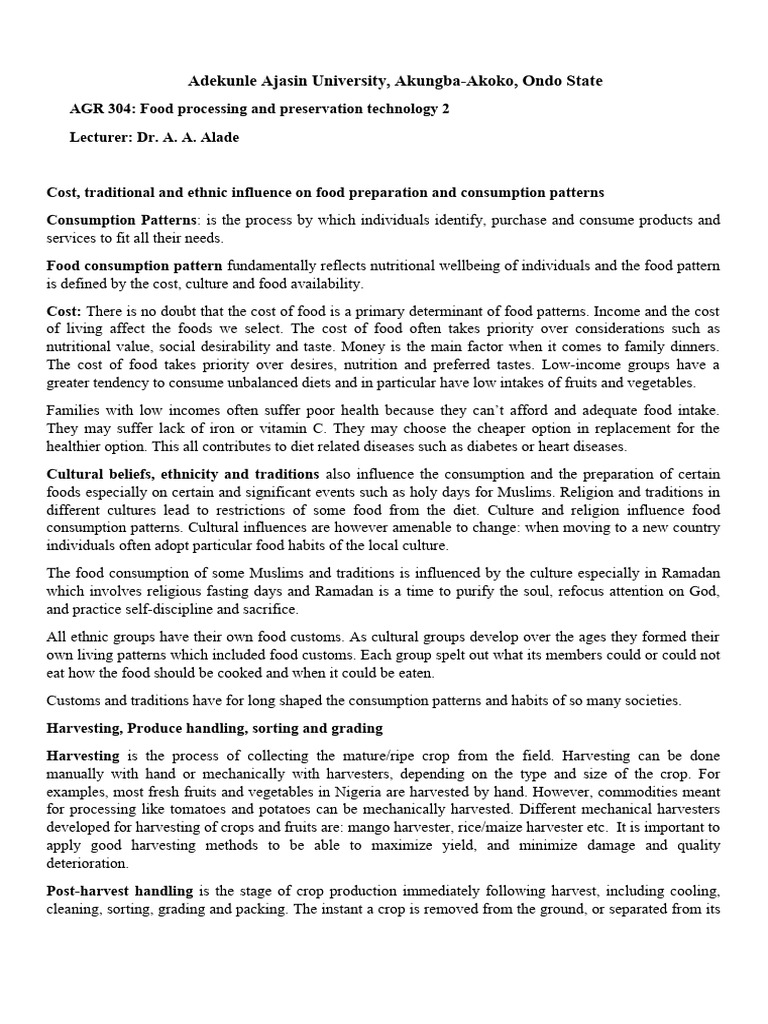 Food Processing and Preservation Techniques | PDF | Vegetables ...