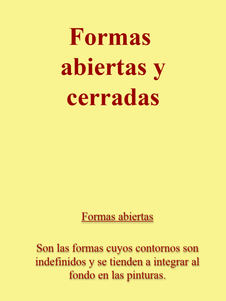 Diferencias entre formas abiertas y cerradas | PDF | Hogar, jardinería ...