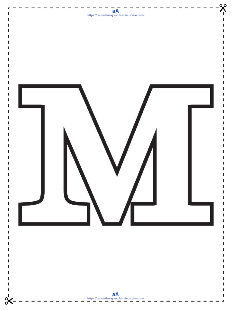 Letra M Mayuscula para Imprimir Estilo Clasico | PDF