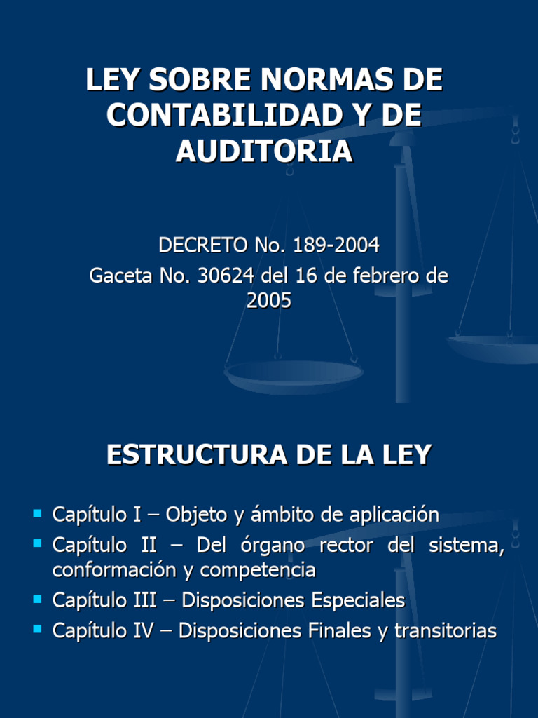 Ley Normas de Contabilidad y Auditoria DEI Enero 2008 | PDF ...