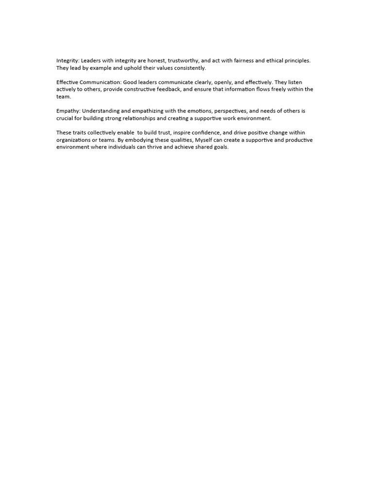 Essential Leadership Traits for Success | PDF