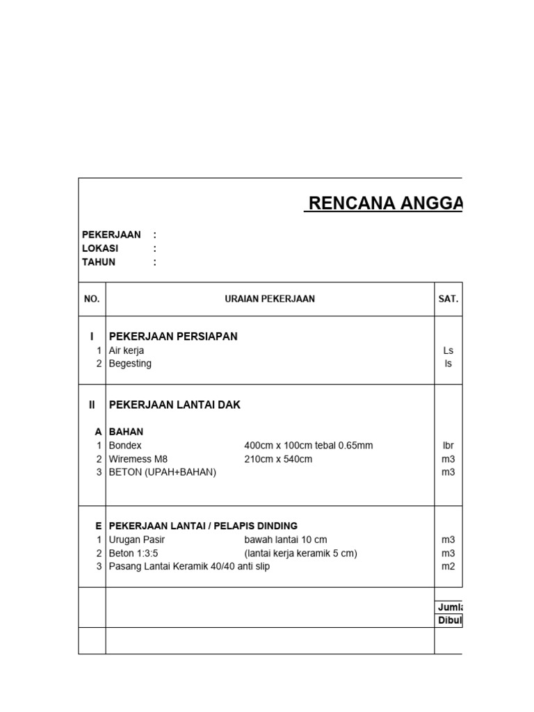 RAB Dak Lantai 3 | PDF