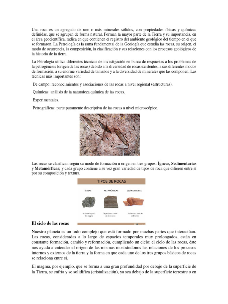 Las Rocas | PDF | Roca (geología) | Roca ígnea
