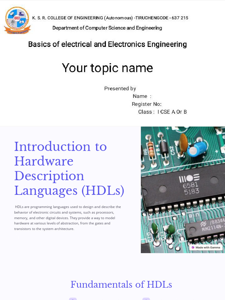 Introduction to Hardware Description Languages | PDF | Hardware ...