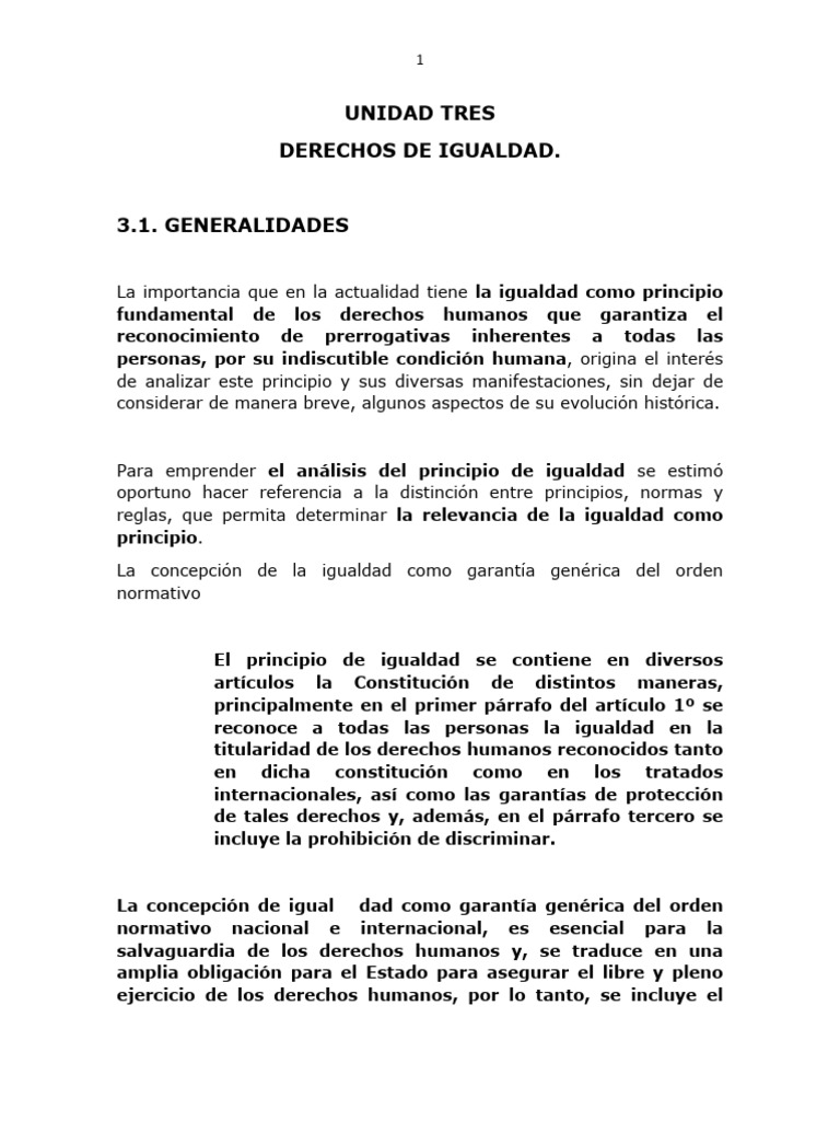 Principio de Igualdad en Derechos Humanos | PDF | Constitución | Caso ...
