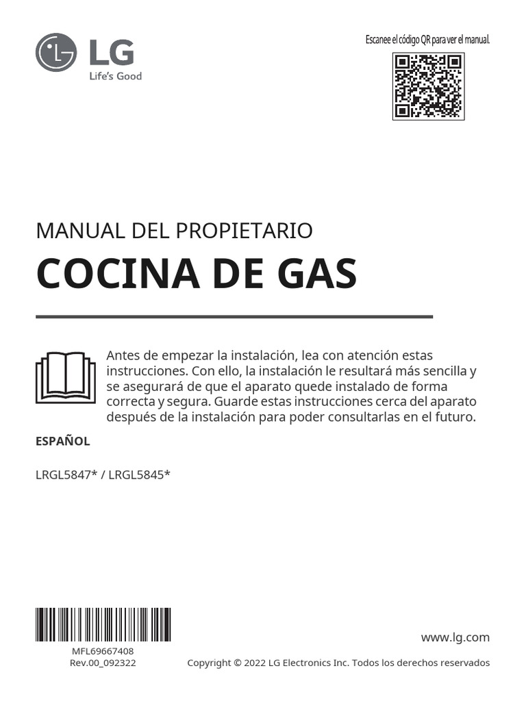 Gas Range LPR MFL69667408 00 220927 00 Web LS | PDF | Estufa de cocina ...