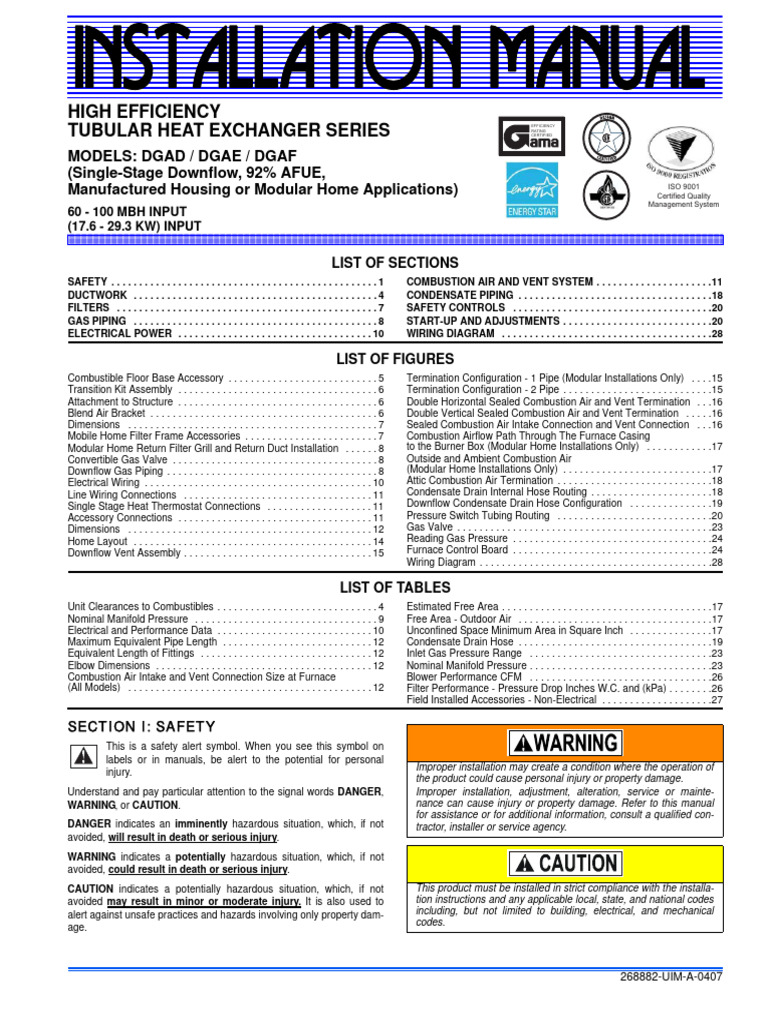 Coleman_DGAD_DGAE_DGAF_Evcon_Furnace_Installation_Manual PDF Duct