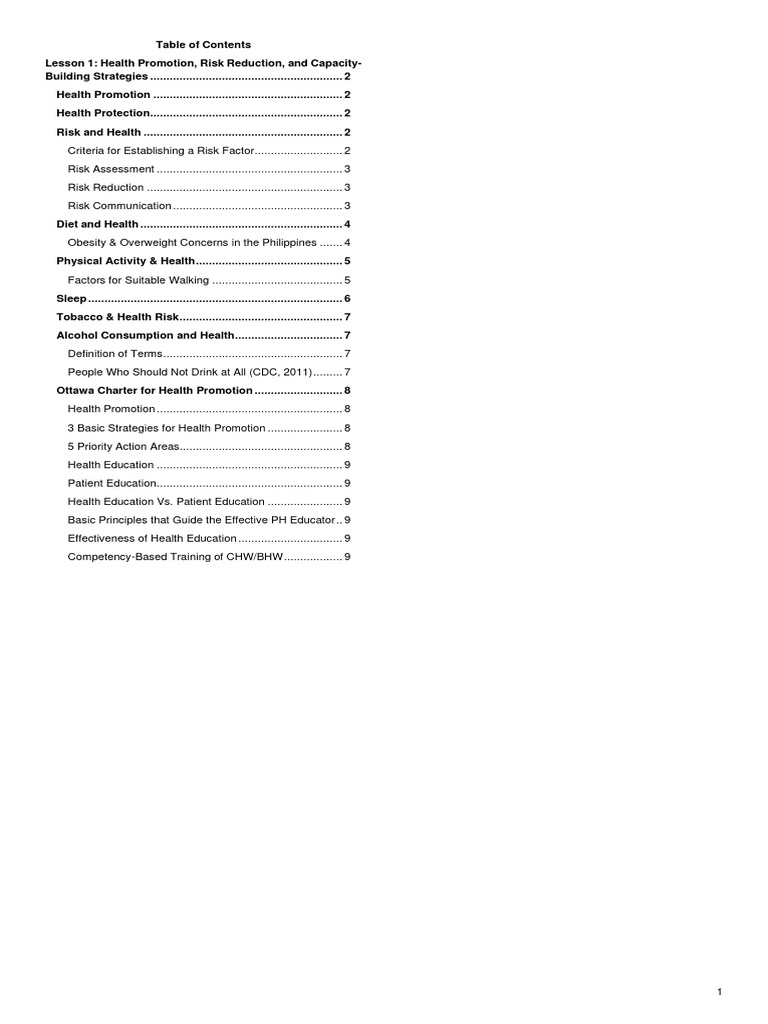 Health Promotion and Risk Reduction Strategies | PDF | Alcoholic ...
