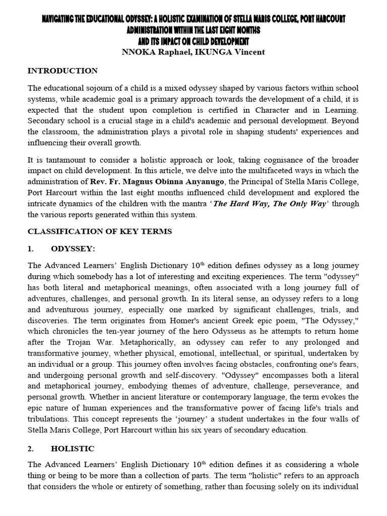 Navigating The Educational Odyssey | PDF | Teachers | Odyssey