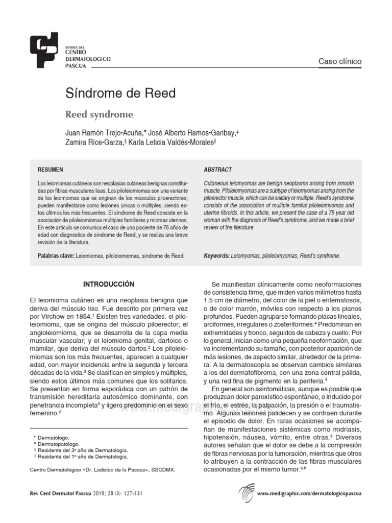 Síndrome de Reed | PDF | Medicina CLINICA | Enfermedades y trastornos