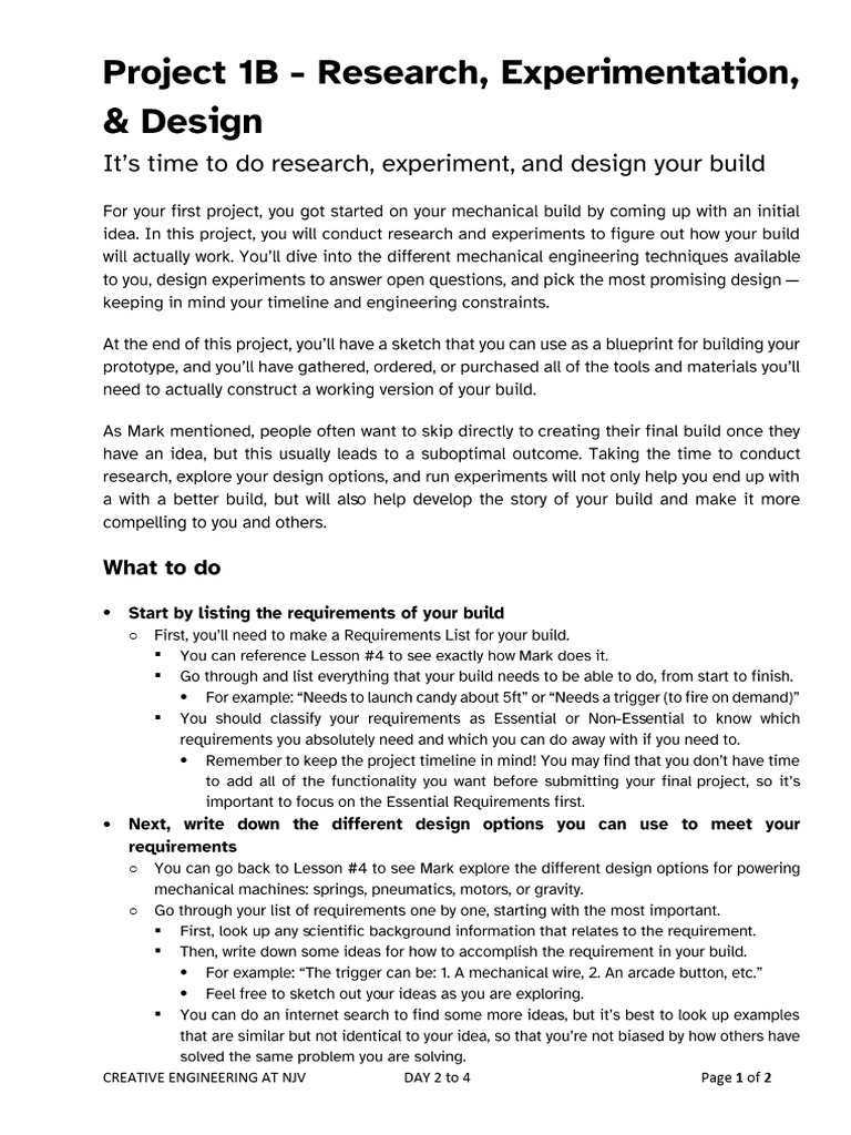 Mechanical Build Research & Design Guide | PDF | Home & Garden