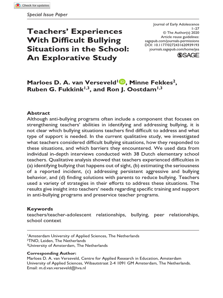 Teachers' Challenges in Addressing Bullying | PDF | Bullying | Teachers