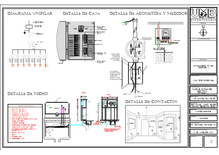 Plano de Detalles de Instalacion Electrica | PDF | Ingenieria Eléctrica ...