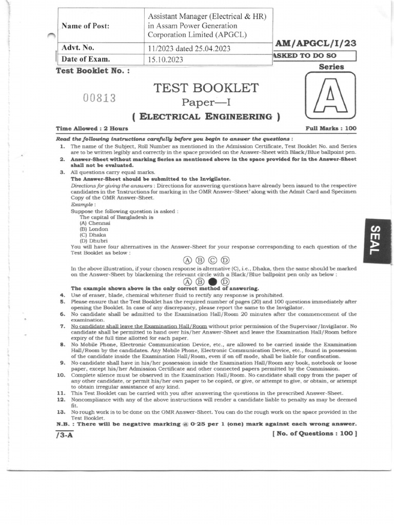 Asst Manager Apgcl 2023 | PDF